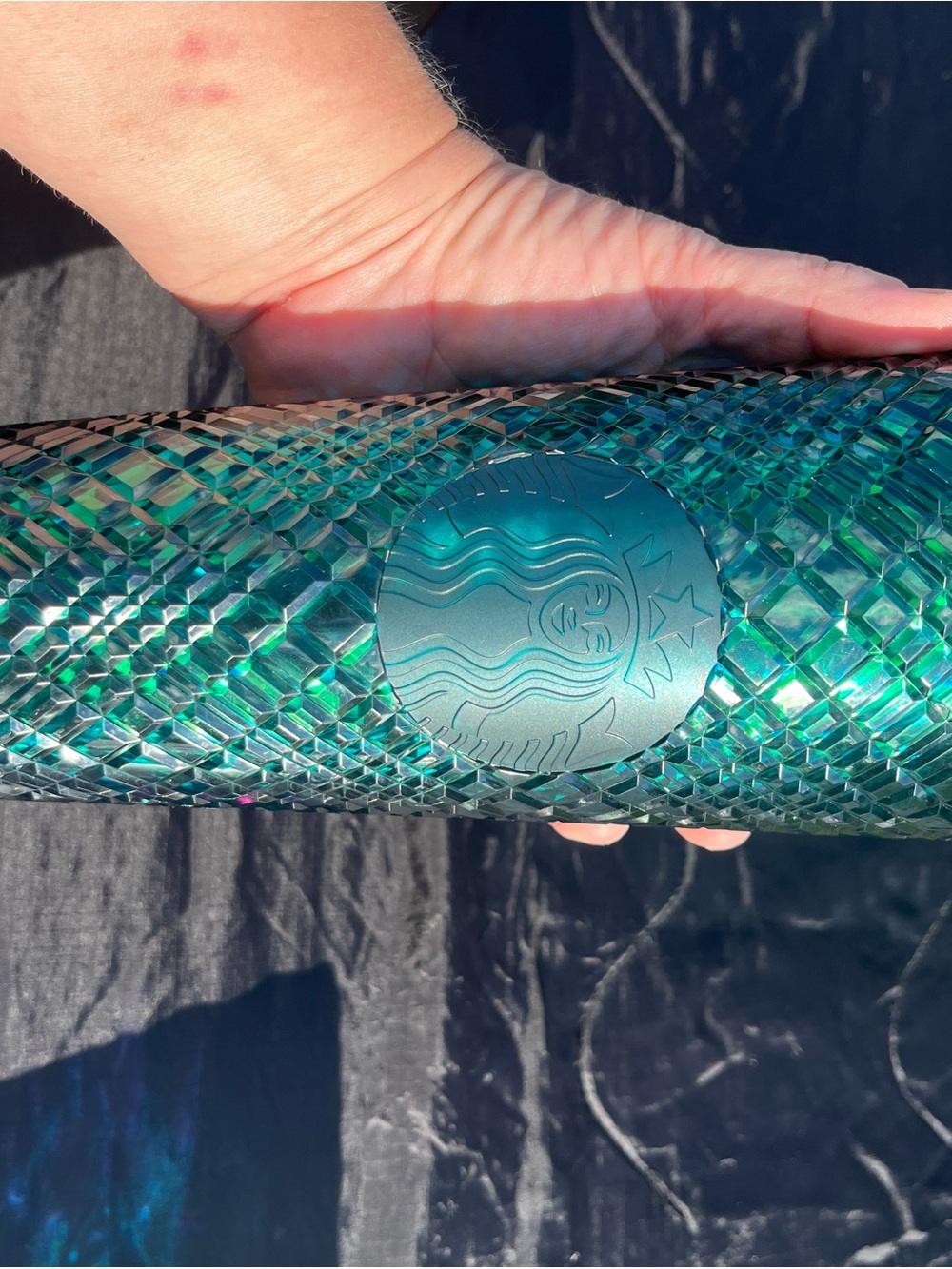 Starbucks Teal Green Iridescent Diamond Tumbler
